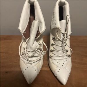 Tabitha Simmons White Lace-Up Boots